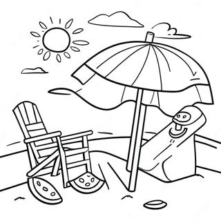 Summer Fun Beach Scene Coloring Page 32252-25988