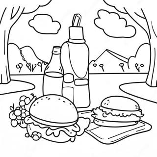 Sunny Day Picnic Coloring Page 32253-25982