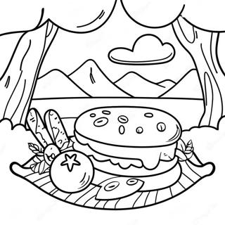 Sunny Day Picnic Coloring Page 32253-25984