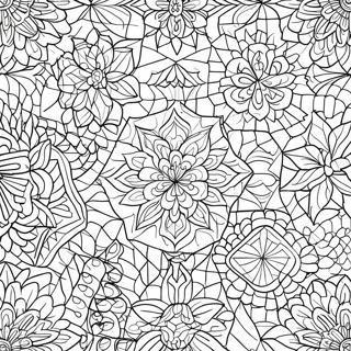 Tessellation Geometric Patterns Coloring Page 32272-25998