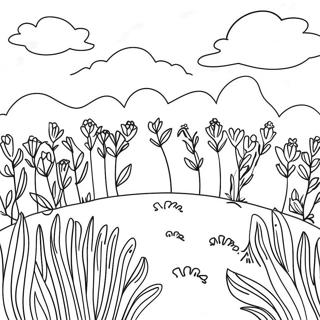 Lavender Flower Garden Coloring Page 32282-26004