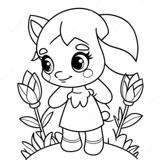 Cute Amy Rose With Flowers Coloring Page 322-273