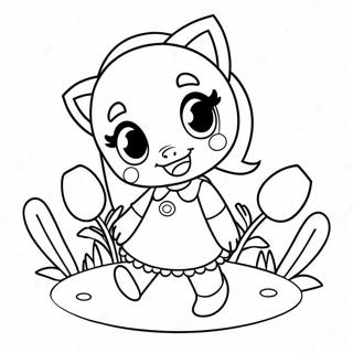 Cute Amy Rose With Flowers Coloring Page 322-274