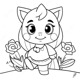 Cute Amy Rose With Flowers Coloring Page 322-275