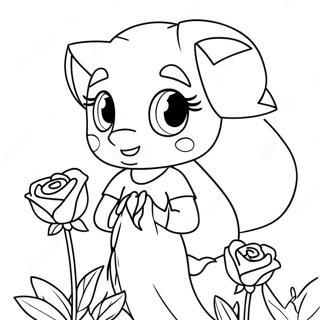 Cute Amy Rose With Flowers Coloring Page 322-276