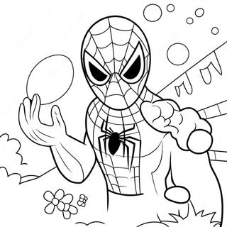 Spiderman Easter Egg Hunt Coloring Page 32302-26018