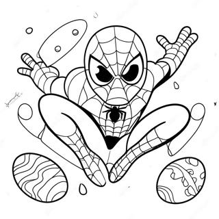 Spiderman With Colorful Easter Eggs Coloring Page 32303-26025