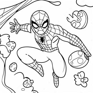 Spiderman With Colorful Easter Eggs Coloring Page 32303-26026