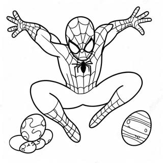 Spiderman With Colorful Easter Eggs Coloring Page 32303-26027