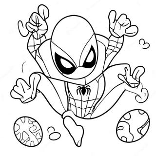 Spiderman With Colorful Easter Eggs Coloring Page 32303-26028