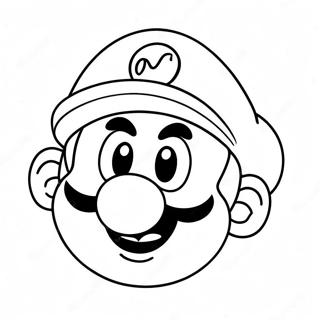 Happy Mario Face Coloring Page 32313-26035