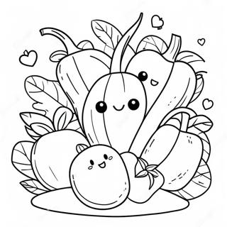 Cute Vegetable Coloring Pages