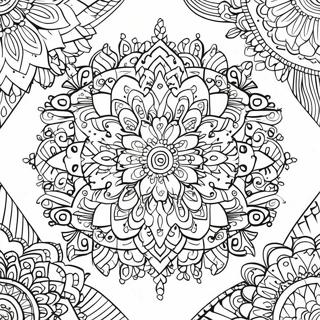 Relaxing Mandala Patterns Coloring Page 3232-2678