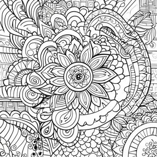 Relaxing Mandala Patterns Coloring Page 3232-2679