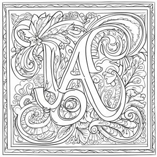 Calligraphy Practice Alphabet Coloring Page 32342-26055