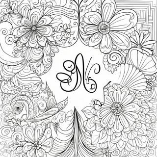 Elegant Calligraphy Flourishes Coloring Page 32343-26058