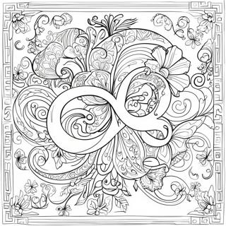 Elegant Calligraphy Flourishes Coloring Page 32343-26059