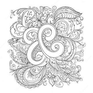 Elegant Calligraphy Flourishes Coloring Page 32343-26060