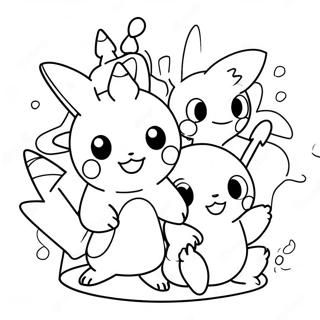 Pokemon Happy Birthday Celebration Coloring Page 32362-26078