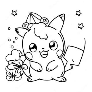 Pokemon Happy Birthday Celebration Coloring Page 32362-26080