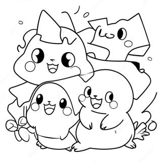 Cute Pokemon Party Coloring Page 32363-26071