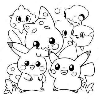 Cute Pokemon Party Coloring Page 32363-26072