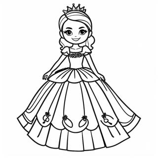 Royal High Roblox Girl In Sparkling Dress Coloring Page 32372-26074