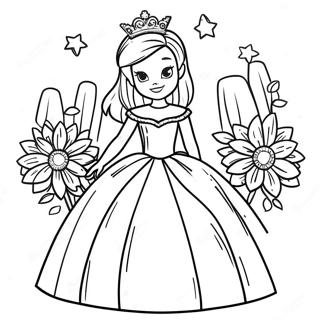 Royal High Roblox Girl In Sparkling Dress Coloring Page 32372-26076