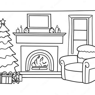 Cozy Christmas Fireplace Coloring Page 32392-26095