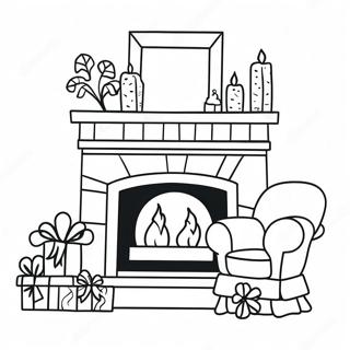 Cozy Christmas Fireplace Coloring Page 32392-26096