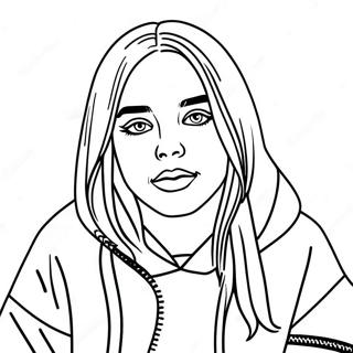 Billie Eilish Portrait Coloring Page 3241-2682