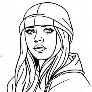 Billie Eilish Portrait Coloring Page 3241-2683