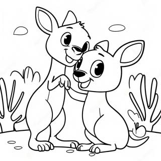 Playful Kanga And Roo Coloring Page 32433-26129