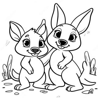 Playful Kanga And Roo Coloring Page 32433-26130