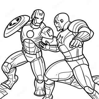 Iron Man Vs Captain America Coloring Page 32443-26136