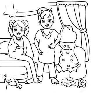 Pajama Party Coloring Pages