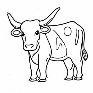 Colorful Longhorn Cattle Coloring Page 32483-26173