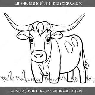 Colorful Longhorn Cattle Coloring Page 32483-26175