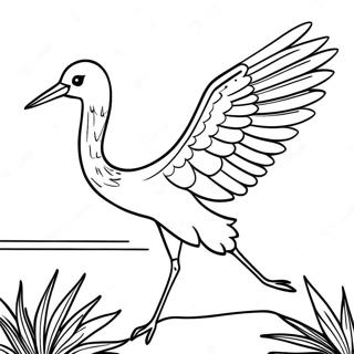 Elegant Crane In Flight Coloring Page 32493-26177