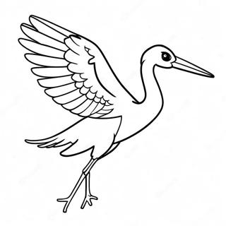 Elegant Crane In Flight Coloring Page 32493-26178