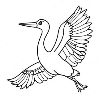 Elegant Crane In Flight Coloring Page 32493-26179