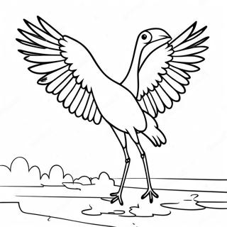 Elegant Crane In Flight Coloring Page 32493-26180