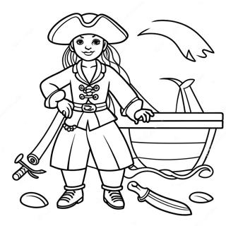 Uma In Pirate Costume Coloring Page 32503-26182