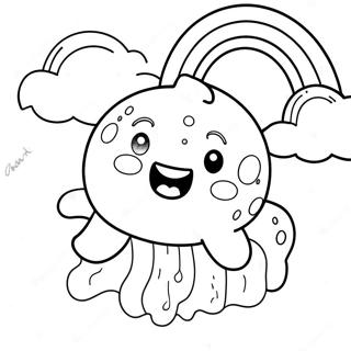 Cute Bloop In A Rainbow Coloring Page 32513-26194