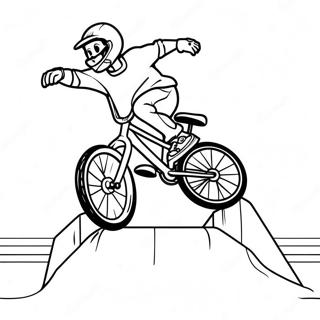 Bmx Bike Jumping Over A Ramp Coloring Page 32523-26203