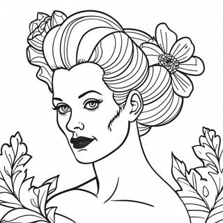 Bride Of Frankenstein With Flowers Coloring Page 32553-26225