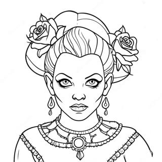 Bride Of Frankenstein With Flowers Coloring Page 32553-26226