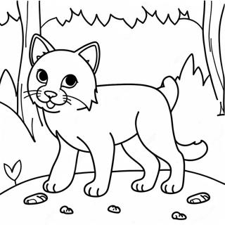 Playful Lynx In The Forest Coloring Page 32573-26240