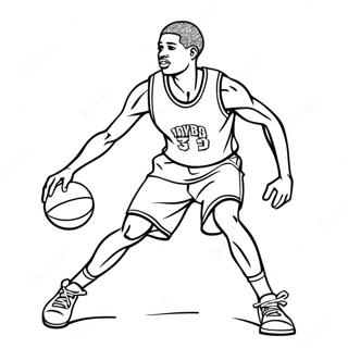 Basketball Player Dribbling The Ball Coloring Page 32622-26274