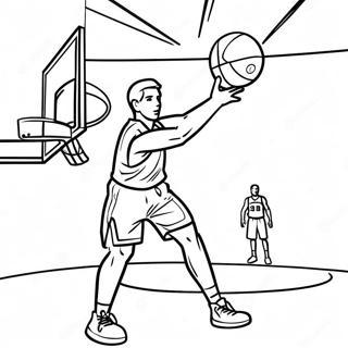 Basketball Player Shooting A Three Point Shot Coloring Page 32623-26283